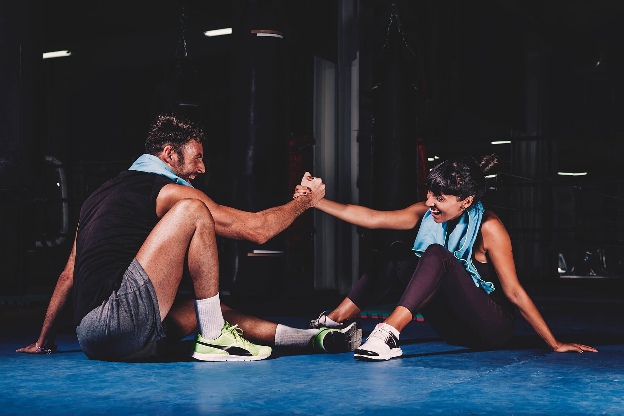 People training together in a gym